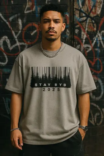 GREY OVER SIZED TEE